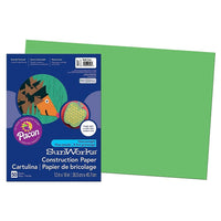 Pacon SunWorks Construction Paper  - 12" x 18" - Bright Green - 50 Sheets (PAC9607)-Long, strong fibers that cut clean and fold evenly without cracking.