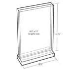 Azar Vertical Acrylic Block On Acrylic Base, 8.5" x 11" (104520)-Clear Acrylic
