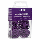 JAM Paper Colored Circular Paper Clips - Purple - 2 Packs of 50-Quantity: 50 per box; 2 Boxes