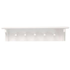 Foster 24"L x 4.5"D x 5.5"H Wall Shelf, 5 Pegs, White (FN00381-2INT)-Measurement and weight capacity: floating shelf measures 24"L x 4.5"W x 5.5"H in dimensions. it is the perfect size for an entrance, hallway, foyer, closet, mudroom, kitchens, laundry/utility rooms, garages, and offices. the wall shelf holds up to 10 pounds which allows you to place items with a little more weight