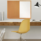 Quartet Economy Combination Dry-Erase/Cork Bulletin Board - Oak Frame - 36" x 24"-Hang photos or messages on cork with pins