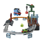 Thomas & Friends 2-in-1 Transforming Thomas Train Set - 24 Pieces-Includes 1 large engine, 1 large coach, 1 crane, 1 die-cast engine, 1 station, 8 track pieces, 4 risers, 4 signs, 1 cargo car, 2 crates