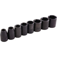Gray Tools 8 Piece 3/8" Drive 6 Point, SAE Standard, Impact Socket Set, 5/16"-3/4"-Contains Sizes: 5/16", 3/8", 7/16", 1/2", 9/16", 5/8", 11/16", 3/4".