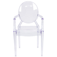 Flash Furniture Ghost Chair with Arms - Transparent Crystal-Classic Style Accent Chair
