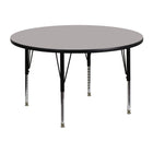 Flash Furniture 48'' Round Activity Table with 1.25'' High Pressure Top and Height Adjustable Pre-School Legs, Grey-Grey Laminate