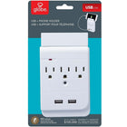 Globe Surge Protector Multi-Tap With 3 Outlets and 2 USB Charging Ports, White-For general indoor use