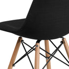 Flash Furniture Elon Series Genoa Black Fabric Chairs with Wooden Legs - 2 Pack-Upholstered Polypropylene Molded Structure