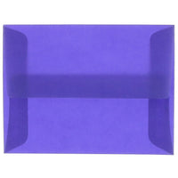 JAM Paper A6 Invitation Envelopes, 4.75 x 6.5, Purple Translucent Vellum, 50 Pack (PACV657I)-Primary blue translucent envelope