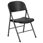 Flash Furniture HERCULES Series Black Plastic Folding Chair with Charcoal Frame-330 lb. Weight Capacity