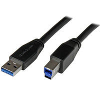 StarTech Active USB 3.0 USB-A to USB-B Cable, M/M, 5m (USB3SAB5M)-Designed to exceed standard USB 3.0 cable lengths, the signal is automatically re-equalized to reach up to 5-meters distance