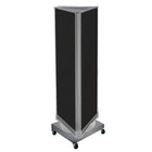 Azar Displays 3-Sided Pegboard Tower Floor Display, Revolving Wheeled Base, Black (700452-BLK)-Pegboard display fixture