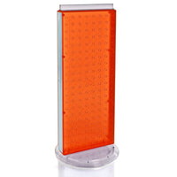 Azar Displays 20" x 8" 2-Sided Non-Revolving Pegboard Counter Unit, Orange Translucent (700509-ORG)-Great way to showcase a featured product at the customer's eye level
