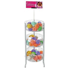 Azar Displays 3-Tier Large Round Wire Dump Bin, White, 45" (300703)-Features three-tier wire bins