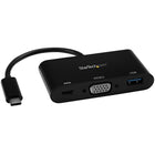 StarTech USB-C to VGA Multifunction Adapter with Power Delivery and USB-A Port (CDP2VGAUACP)-Universal adapter that adds a VGA port (2048 x 1280p - 60 Hz) and a USB-A port to your laptop, through USB-C