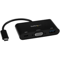 StarTech USB-C to VGA Multifunction Adapter with Power Delivery and USB-A Port (CDP2VGAUACP)-Universal adapter that adds a VGA port (2048 x 1280p - 60 Hz) and a USB-A port to your laptop, through USB-C
