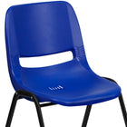 Flash Furniture HERCULES Series Navy Ergonomic Shell Stack Chair with Black Frame & 12" Seat Height-Vented Back allows air circulation