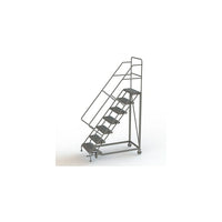 Tri-Arc Safety Slope Rolling Ladder, 7 Step, 70" x 74", Serrated (KDEC107242)-Frame Material: Steel