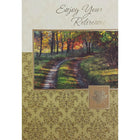 Rosedale 5-1/2" x 8" Masculine Retirement Greeting Cards And Envelopes, 12 Pack (17431)-Printed on premium uncoated card stock