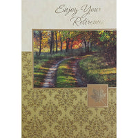 Rosedale 5-1/2" x 8" Masculine Retirement Greeting Cards And Envelopes, 12 Pack (17431)-Printed on premium uncoated card stock