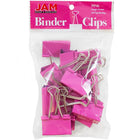 JAM Paper Binder Clips, Large, 41 mm, Pink, 12 Pack (340BCpi)-41 mm binder clip