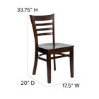 Flash Furniture HERCULES Series Ladder Back Walnut Wood Restaurant Chair-Walnut Wood Frame Finish