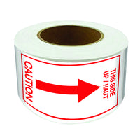 SPC 'This Side Up' Die Cut Labels - White/ Red - 3" x 5" - 500/Roll-500/Roll