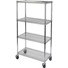Kleton Wire Shelf Cart, Chrome Plated, 60" x 80" x 18", 800 Lbs. Capacity-Capacity: 800 lbs.