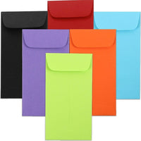JAM Paper #7 Coin Envelopes, 6.5 x 3.5, Brite Hue Assorted, 150 Pack (1526727)-Product Type: Coin Envelope