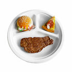 Globe Commercial Products 10" Round Fibre Bagasse Compostable Plate - 3 Compartment - 500 Pack-500 Pack