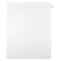 Mark Maker Legal Exhibit Index Tab White Single Tabs, 1/15th Cut, Letter Size, No Holes, Number 31, 25 Pack-White Single Tabs, 1/15th Cut