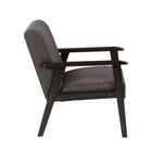 CorLiving LTS-101-C Greyson Wood Armchair in Charcoal Brown-Stylish mid-century modern design