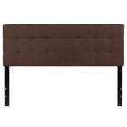 Flash Furniture Bedford Tufted Upholstered Queen Size Headboard - Dark Brown Fabric-Contemporary Style