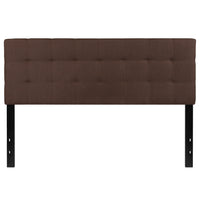 Flash Furniture Bedford Tufted Upholstered Queen Size Headboard - Dark Brown Fabric-Contemporary Style