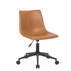 Plata Import Patrik Upholstered Leather Office Chair - Tan-Tan faux leather