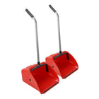 Johnny Vac Standing Dust Pan, Black, 2 Pack-Long Handle