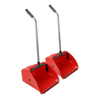 Johnny Vac Standing Dust Pan, Black, 2 Pack-Long Handle