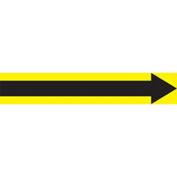 Self-Stick Vinyl Pipe Markers, Long Arrow, SAV588, 4 Pack-Colour - Black on Yellow