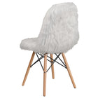 Flash Furniture Shaggy Dog White Accent Chair-Molded Form