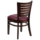 Flash Furniture Darby Series Slat Back Walnut Wood Restaurant Chair - Burgundy Vinyl Seat-Burgundy Vinyl Upholstered Seat