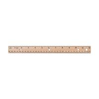 Westcott 30cm/12" Wooden School Ruler with Plain Edge-Numerals and graduations are sharply delineated