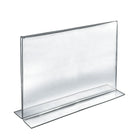 Azar Displays 8.5" x 14" Horizontal Double Sided Stand Up Acrylic Sign Holder, Clear, 10 Pack (152707)-Great way to advertise products or photos