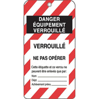 Honeywell Lockout Tags, Plastic, 3" W x 5-3/4" H, French, 50 Pack (SE343)-Height: 5-3/4"