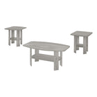 Monarch Specialties 7870P Table Set - 3Pcs Set/Industrial Grey-3-piece set includes 1 coffee table and 2 matching end tables with ample surface space and lower shelves for magazines, books, or other decorative items