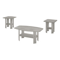 Monarch Specialties 7870P Table Set - 3Pcs Set/Industrial Grey-3-piece set includes 1 coffee table and 2 matching end tables with ample surface space and lower shelves for magazines, books, or other decorative items
