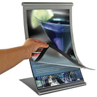 Azar Displays 14" x 8.5" Curved Counter Metal Sign Holder (300882)-Non-glare lens to protect graphics