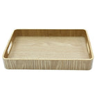 Cathay Importers Bentwood Rect Tray with Handles, 14.5"W x 10"D x 2"H, Light Brown-Dimensions: 2"H x 14.5"W x 10"D
