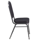 Flash Furniture HERCULES Series Crown Back Stacking Banquet Chair in Black Patterned Fabric - Silver Vein Frame-Stacks up to 15 Chairs High