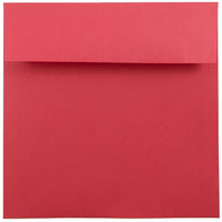 JAM Paper 7.5 x 7.5 Square Envelopes, Brite Hue Red Recycled, 100 Pack (02792291B)-Weight: 2 lbs.