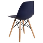 Flash Furniture Elon Series Navy Plastic Chairs with Wooden Legsase-Back Width: 11-16"