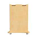 Flash Furniture Bright Beginnings Commercial Space Saving Wooden Mobile STEAM Wall Accessory Board Storage Cart - Natural-Rounded Edges Prevent Abrasions from Accidental Contact
